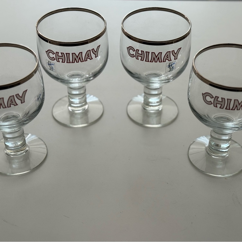 Glass Set - Clear with Red Lettering